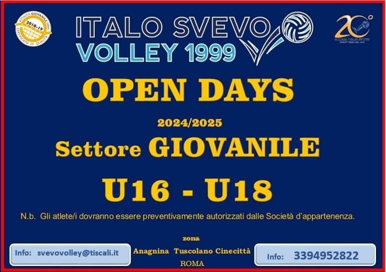 OPEN DAY SVEVO U16/18